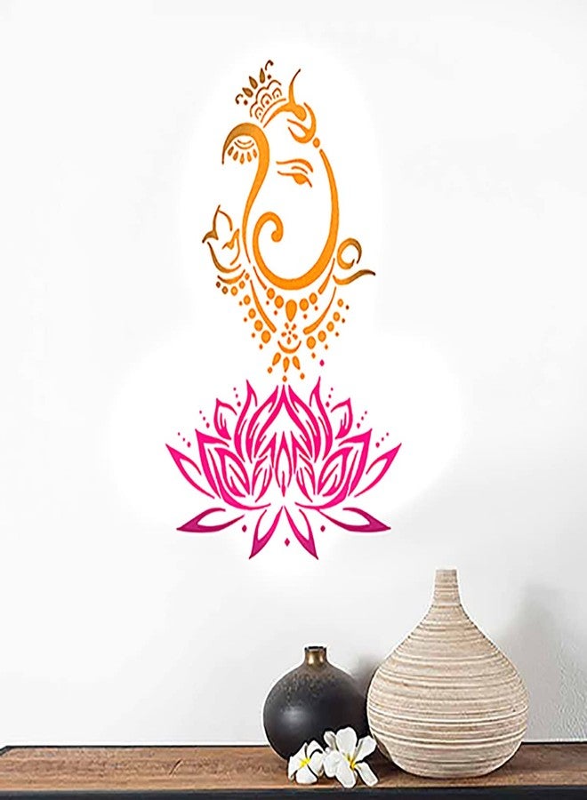 Decorze Lord Ganesha Stencil for Wall and Craft Painting | Shri Ganesh Designs on Walls Reusable Stencil for Home Décor, Art & DIY Projects | DBS-0136 - Image 1